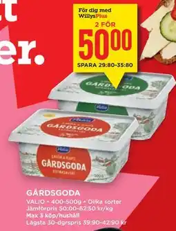 Willys GÅRDSGODA, Medlemspris erbjuda