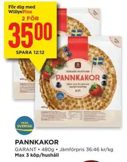 Willys PANNKAKOR, Medlemspris erbjuda