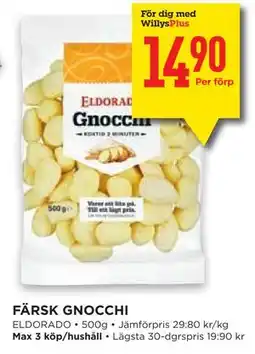 Willys FÄRSK GNOCCHI, Medlemspris erbjuda