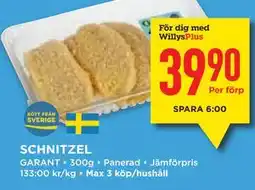 Willys SCHNITZEL, Medlemspris erbjuda