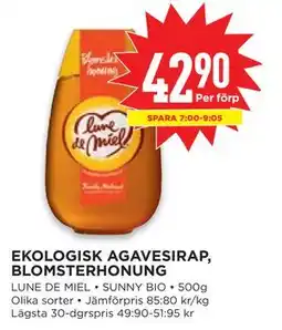 Willys EKOLOGISK AGAVESIRAP, BLOMSTERHONUNG erbjuda