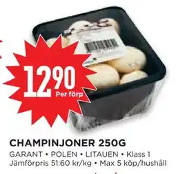 Willys Hemma CHAMPINJONER 250G erbjuda