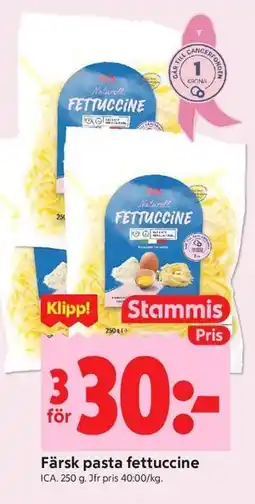 ICA Kvantum Färsk pasta fettuccine, Medlemspris erbjuda