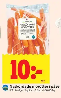 ICA Kvantum Nyskördade morötter i påse erbjuda