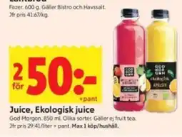 ICA Kvantum Juice, Ekologisk juice erbjuda