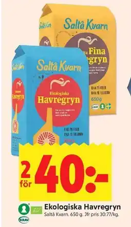 ICA Kvantum Ekologiska Havregryn erbjuda