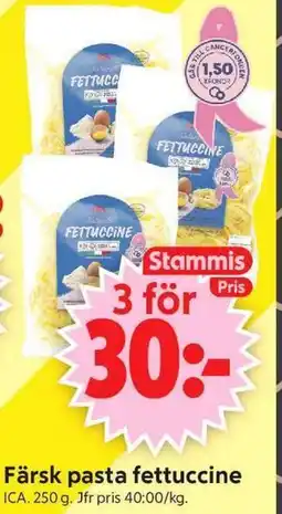 ICA Supermarket Färsk pasta fettuccine, Medlemspris erbjuda