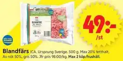 ICA Supermarket Blandfärs erbjuda