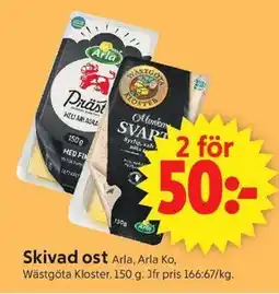 ICA Supermarket Skivad ost erbjuda