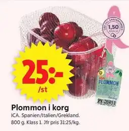 ICA Supermarket Plommon i korg erbjuda