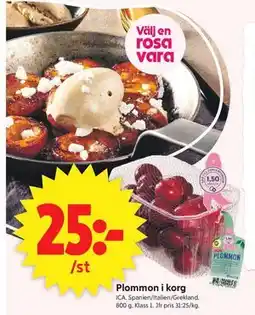 ICA Supermarket Plommon i korg erbjuda