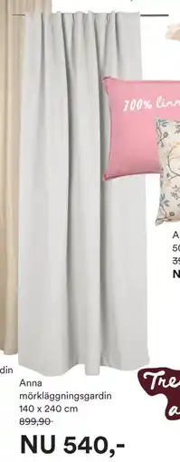 Hemtex Anna mörkläggningsgardin erbjuda