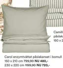 Hemtex Carol enzymtvättat påslakanset i bomull erbjuda