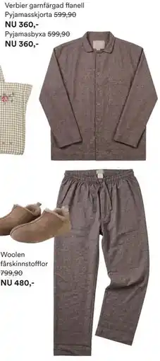 Hemtex Verbier garnfärgad flanell Pyjamasskjorta erbjuda