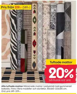 Rusta Tuftade mattor erbjuda