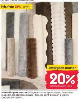 Rusta Enfärgade mattor erbjuda