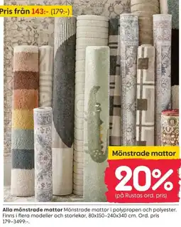 Rusta Mönstrade mattor erbjuda