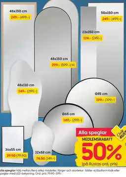 Rusta Alla speglar erbjuda