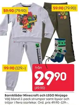 Rusta Barnkläder Minecraft och LEGO Ninjago erbjuda