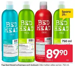 Rusta Tigi Bed Head schampo och balsam erbjuda
