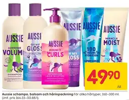 Rusta Aussie schampo, balsam och hårinpackning erbjuda