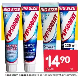 Rusta Pepsodent tandkräm erbjuda