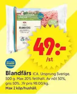 ICA Supermarket Blandfärs ICA erbjuda