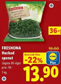 Lidl Freshona hackad spenat erbjuda