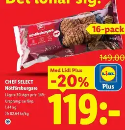 Lidl Chef Select Nötfärsburgare erbjuda