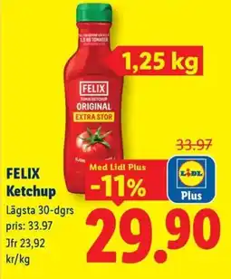 Lidl Felix ketchup erbjuda