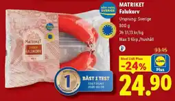 Lidl Matriket falukorv erbjuda