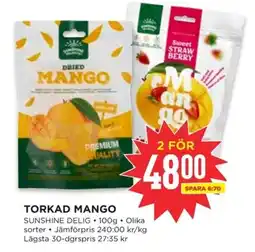 Willys Sunshine Delig Torkad Mango erbjuda