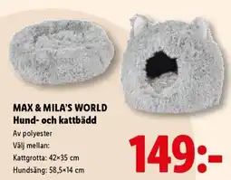 Lidl Max & Mila's World Hund- och kattbädd erbjuda