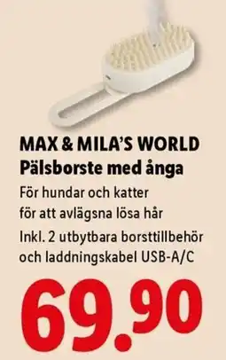 Lidl Max & Mila's World Pälsborste med ånga erbjuda
