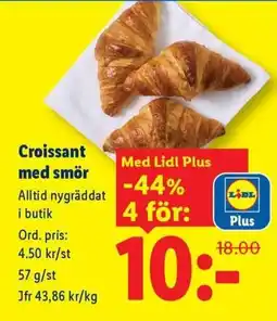 Lidl Lidl croissant med smör erbjuda