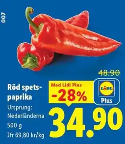 Lidl Lidl Röd spets-paprika erbjuda