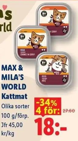 Lidl Max & Mila's World Kattmat erbjuda