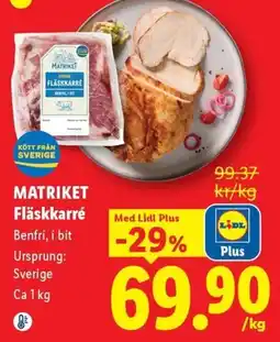 Lidl Matriket Fläskkarré erbjuda
