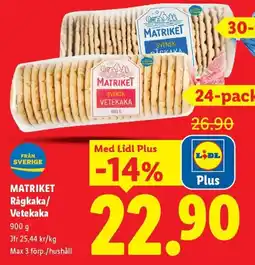 Lidl Matriket rågkaka/vetekaka erbjuda