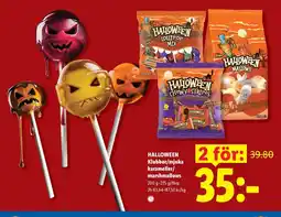 Lidl Halloween klubbor/mjuka karameller/marshmallows erbjuda
