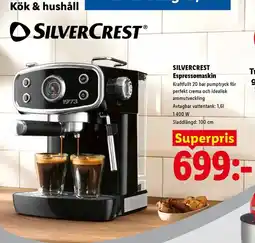 Lidl Silvercrest espressomaskin erbjuda