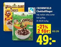 Lidl Crownfield chokladflingor erbjuda