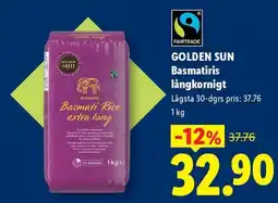 Lidl Golden Sun Basmatiris långkornigt erbjuda