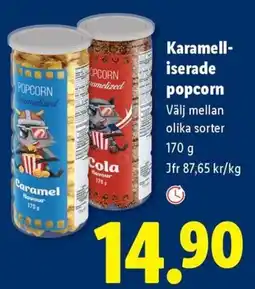 Lidl Popcorn karamelliserade popcorn erbjuda