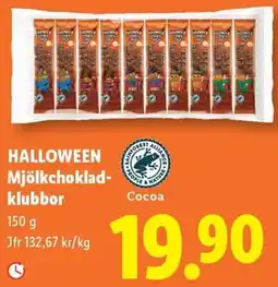 Lidl Halloween Mjölkchoklad-klubbor erbjuda