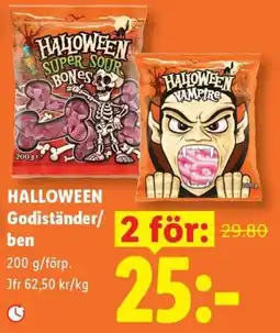Lidl Halloween godiständer/ben erbjuda