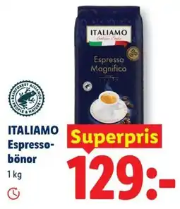 Lidl Italiamo espresso-bönor erbjuda