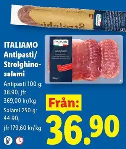Lidl Italiamo antipasti/strolghino-salami erbjuda