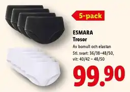 Lidl Esmara trosor erbjuda