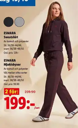 Lidl Esmara Sweatshirt Mjukisbyxor erbjuda